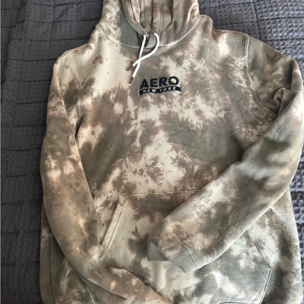 Aero New York Men's Tan Tie-Dye Hoodie